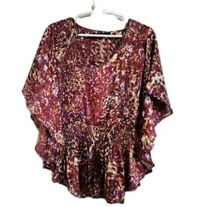 Boho Peasant Top Smocked Waist Size Small